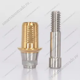 Титановое основание, совместимое с TiN Flat / Дентиум / Dentium h=1, для одиночных конструкций